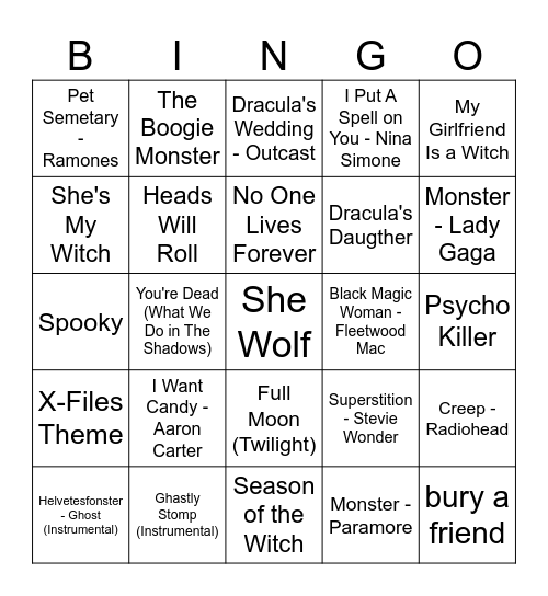 HaLlOwEeN Part 2 Bingo Card