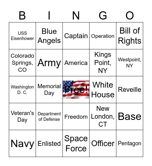 Veterans Day Breakfast Bingo Card