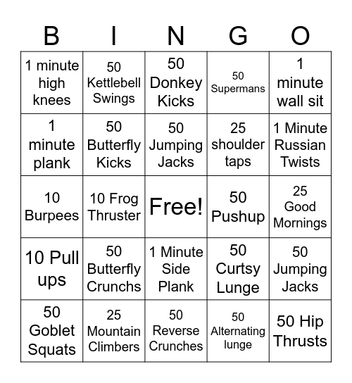 Minhas Bingo Card