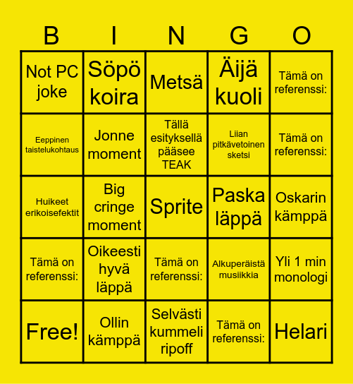 KKMJ Gaala BINGO Card