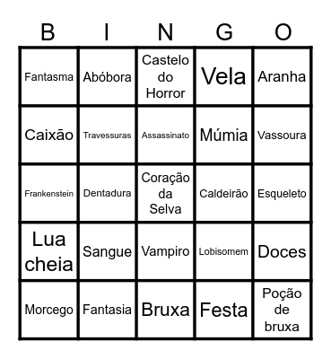 Halloween Bingo Card