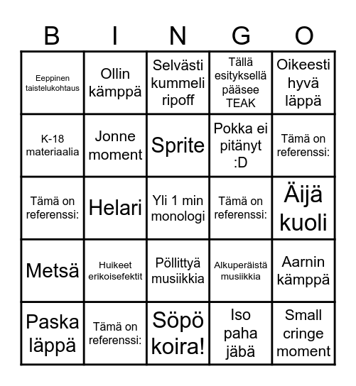 KKMJ Gaala BINGO Card