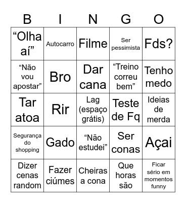 Bingo do carranca Bingo Card