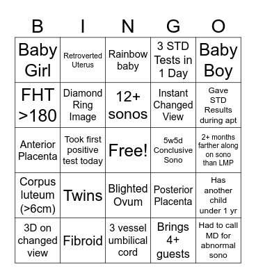 NOVEMBER SONOGO Bingo Card