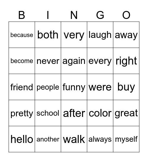 BINGO Card