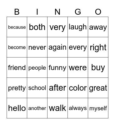 1B Zone 2 Bingo Card
