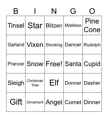 2023 Holiday Bingo Card