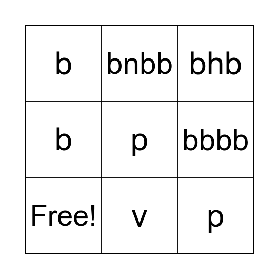 Bridal Shower Bingo Card