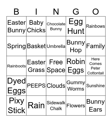 Mr. Wellen's Springtime Bingo Party! Bingo Card