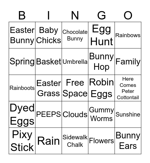 Mr. Wellen's Springtime Bingo Party! Bingo Card