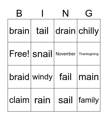4th s Bingo Card
