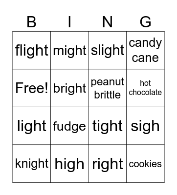 4th Spelling Bingo Card