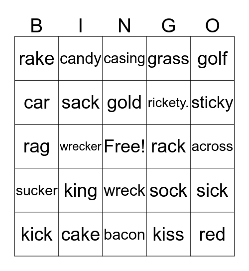 k r s Bingo Card