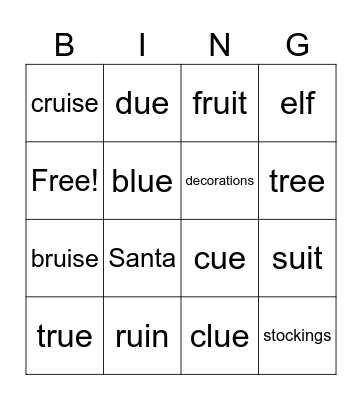 4th Spelling Bingo Card
