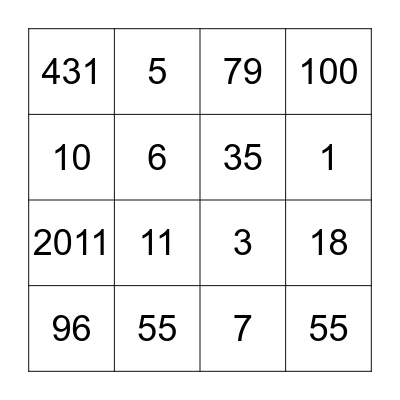 Retirement Housing Bingo Card