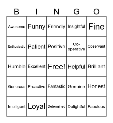 Power of Great Service Bingo Card