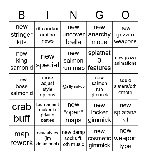 new season hopes Bingo Card