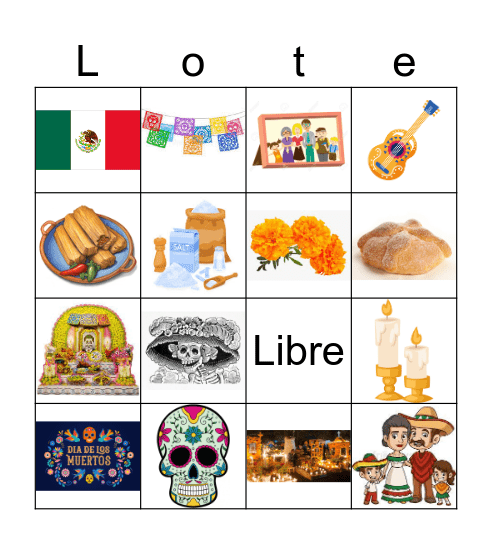 Día de Los Muertos Bingo Card