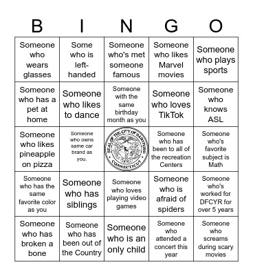 Human Bingo Card