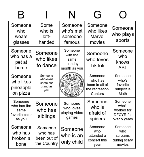 Human Bingo Card