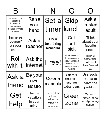 A day in the life of... Bingo Card