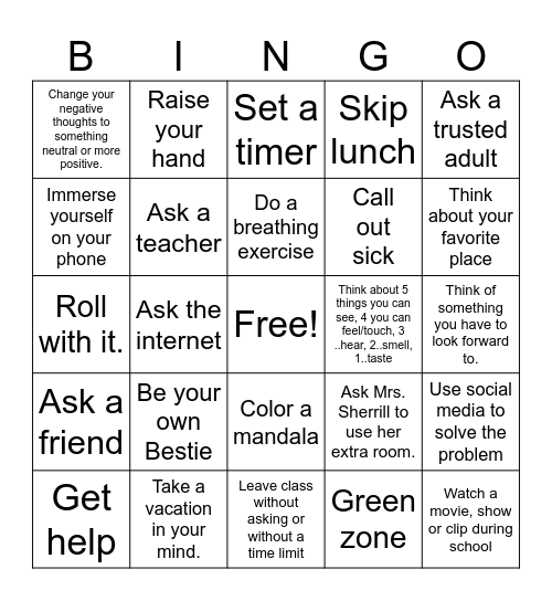A day in the life of... Bingo Card