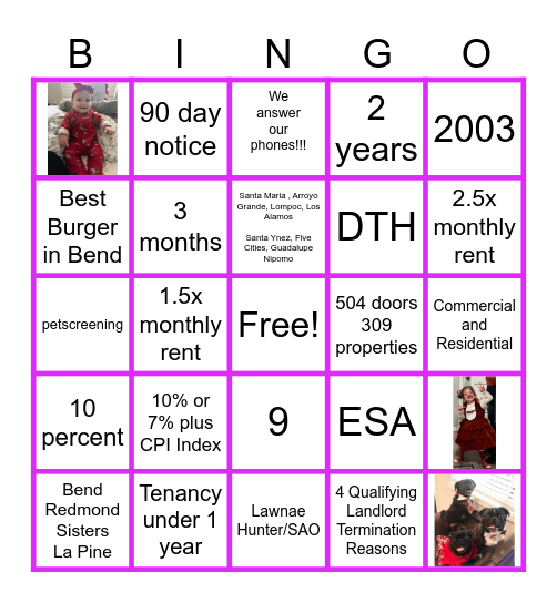 P L U S P M Bingo Card
