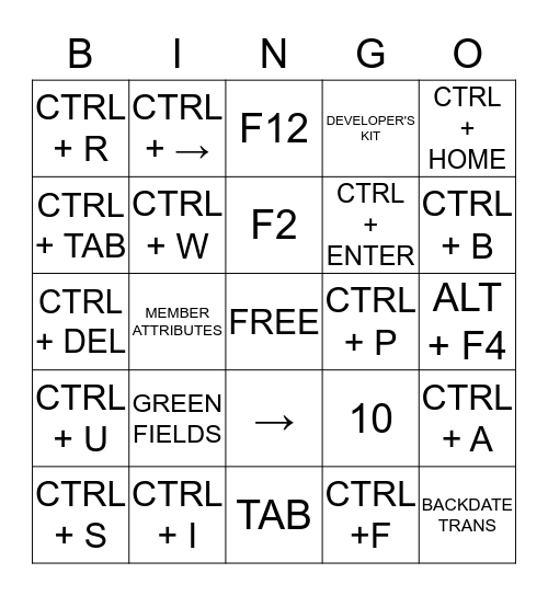 DK Bingo Card