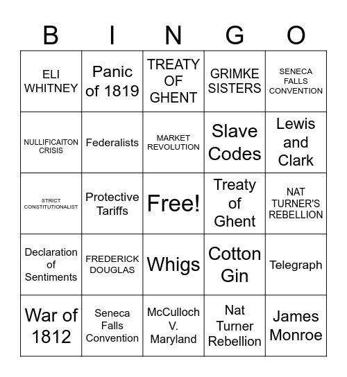 Period 4 BINGO Card