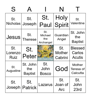 All Saints Day Bingo Card