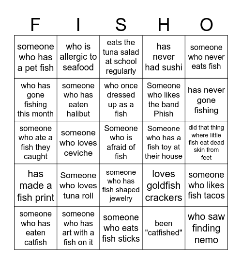 Fishy neighbors- Ashenfelter Marine Ecology 2023 Bingo Card