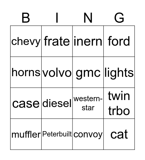 semis Bingo Card
