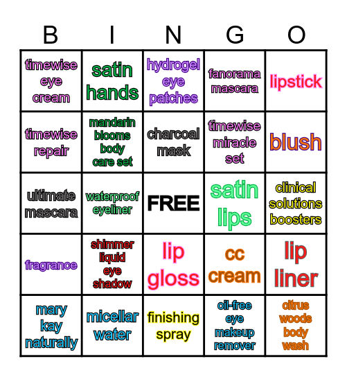 LET'S PLAY WITH MARY KAY Bingo Card