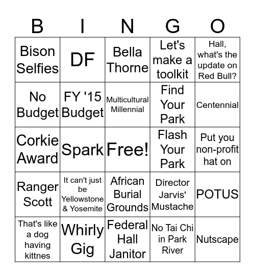 Find Your Park Bingo Card