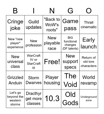 Lifeblood BlizzCon 2023 Bingo Card
