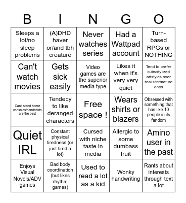 le bingo de Naurelcti (2023) Bingo Card
