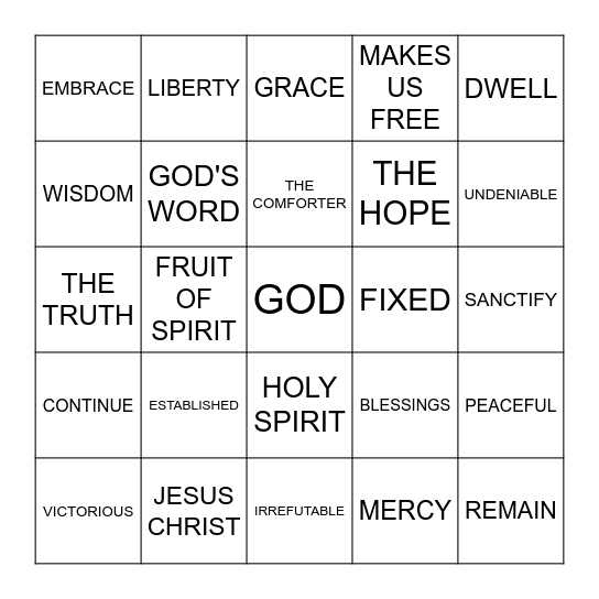 ABIDE IN TRUTH BINGO Card