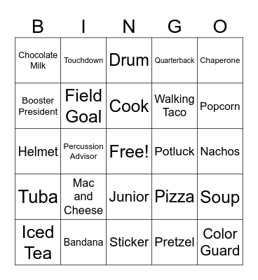 MARCHING BAND BINGO Card