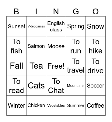 Do you like? Bingo Card