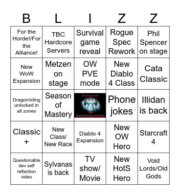 Blizzcon 2023 Bingo Card
