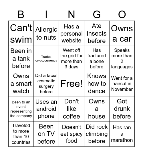 Ultimate Mobbin Bingo Card