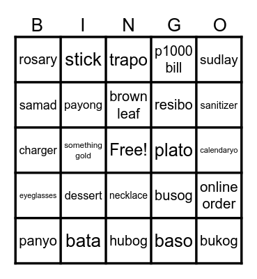 SCAM GAMES Bingo Card