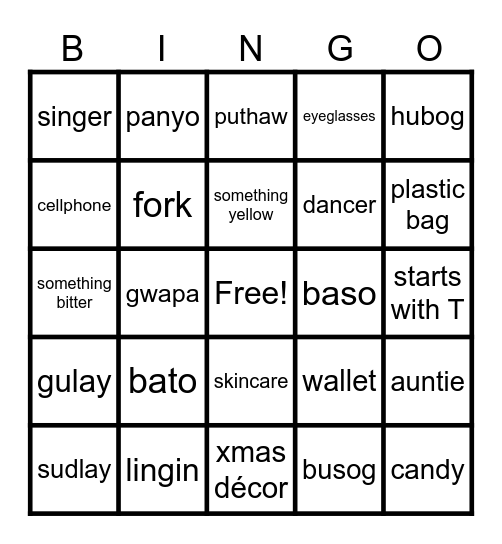 SCAM GAMES Bingo Card