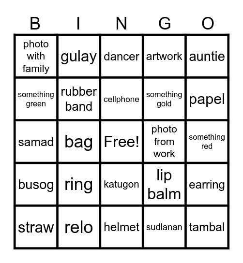 SCAM GAMES Bingo Card