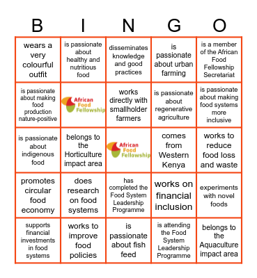 Someone who Bingo Card