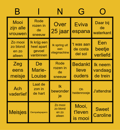 De reuze muziek bingo Card