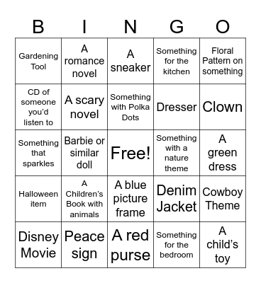 Goodwill Bingo Card