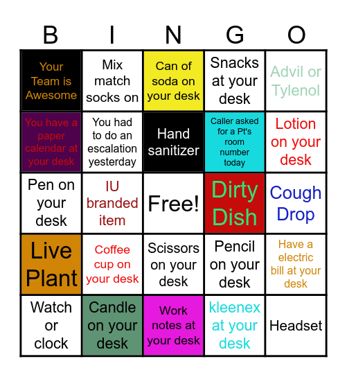AST Chat Bingo Card