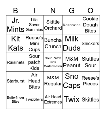 Concession BINGO Card