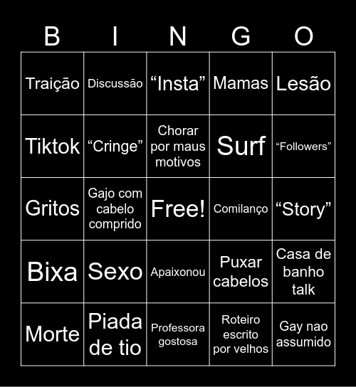 Morangos com acucar Bingo Card